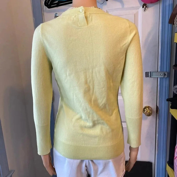 Banana Republic Silk Blend Lime Green Crewneck Sweater Women Size S Stretch - Picture 6 of 6